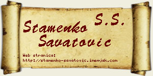 Stamenko Savatović vizit kartica
